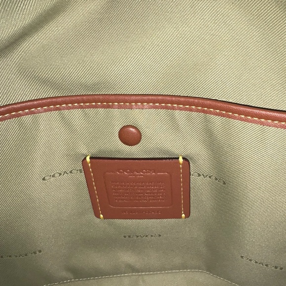 Coach Olive Green Leather Shoulder Bag - Picture 4 of 5